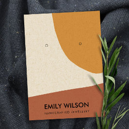 抽象芸術モダンテラコッタレッドアートイヤリングディスプレイ 名刺