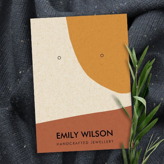 抽象芸術モダンテラコッタレッドアートイヤリングディスプレイ 名刺