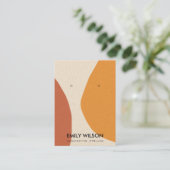 抽象芸術モダンテラコッタレッドアートイヤリングディスプレイ 名刺 (スタンド正面)