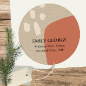 抽象芸術モダンテラコッタレッドクラフトアドレス ラウンドシール