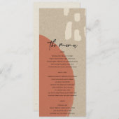 抽象芸術モダンテラコッタレッドクラフト結婚ズ メニュー (正面/裏面)