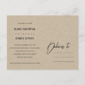 抽象芸術モダンテラコッタレッドクラフト赤ちゃんシャワー インビテーションポストカード (裏面)