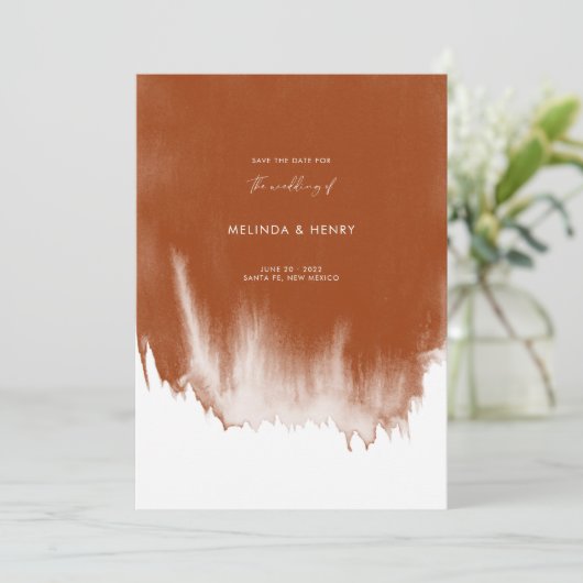 抽象芸術モダンテラコッタ水の色結婚の設定 セーブザデート (スタンド正面)