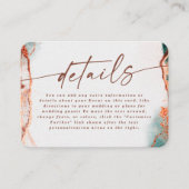 抽象芸術モダンテラコッタ秋の結婚式詳細 エンクロージャーカード (正面)