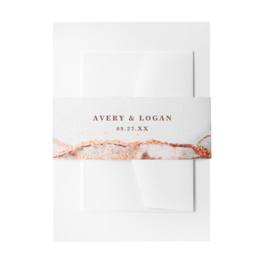 抽象芸術モダンテラコッタ秋の結婚式 招待状ベリーバンド (正面例)