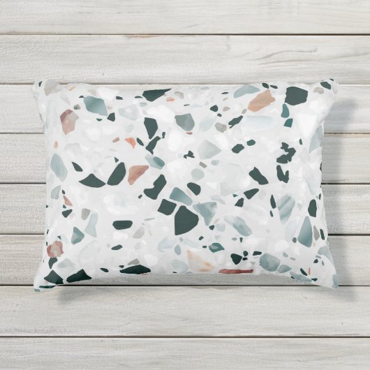 抽象芸術モダンテラゾパターン アウトドアクッション (正面)