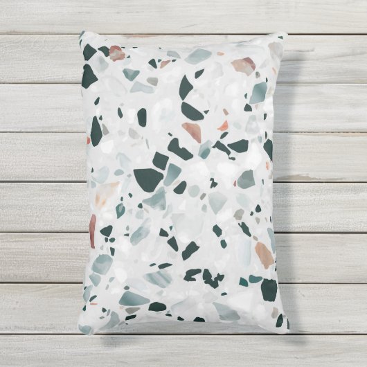 抽象芸術モダンテラゾパターン アウトドアクッション (正面(縦))