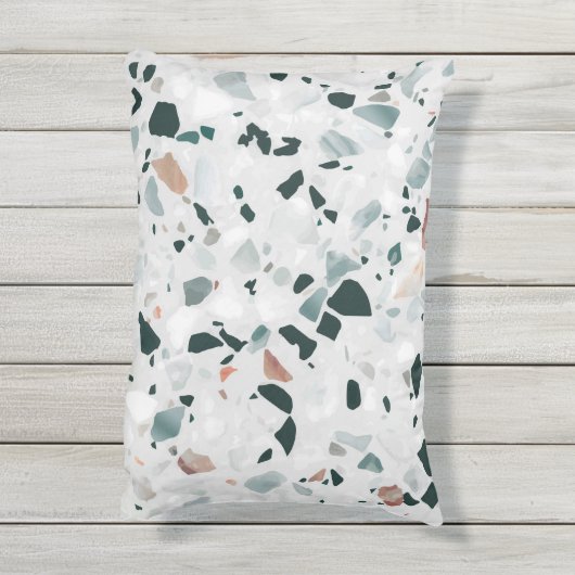 抽象芸術モダンテラゾパターン アウトドアクッション (裏面(縦))