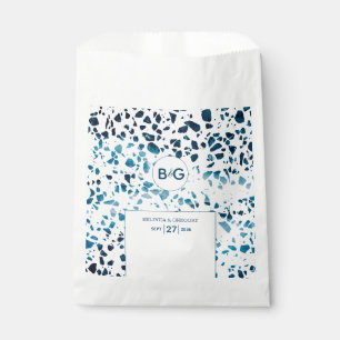 抽象芸術モダンテラゾモザイクブルー結婚ズ フェイバーバッグ