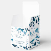 抽象芸術モダンテラゾモザイクブルー結婚ズ フェイバーボックス (オープン)