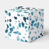 抽象芸術モダンテラゾモザイクブルー結婚ズ フェイバーボックス (裏面サイド)