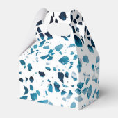 抽象芸術モダンテラゾモザイクブルー結婚ズ フェイバーボックス (裏面サイド)