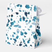 抽象芸術モダンテラゾモザイクブルー結婚ズ フェイバーボックス (裏面サイド)