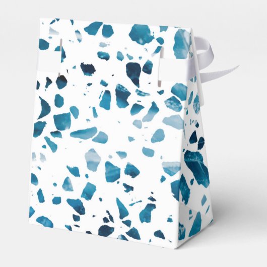 抽象芸術モダンテラゾモザイクブルー結婚ズ フェイバーボックス (裏面サイド)