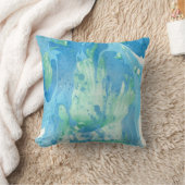 抽象芸術モダンテンプレートブルーグリーンホワイトマーブル クッション (ブランケット)