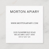 抽象芸術モダンデイジー蜂蜜アピール スクエア名刺 (裏面)