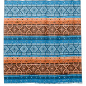 抽象芸術モダンデコ装飾幾何学パッチ シャワーカーテン (正面)