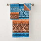 抽象芸術モダンデコ装飾幾何学パッチ バスタオルセット (インサイチュ)