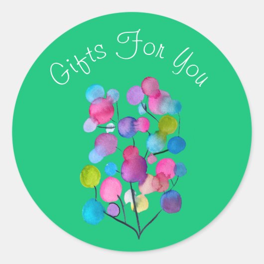 抽象芸術モダンデザインギフト事業ブランディング ラウンドシール (正面)