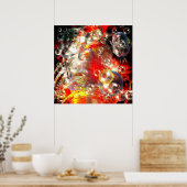 抽象芸術モダンデジタルアートスクエアポスタープリント ポスター (キッチン)