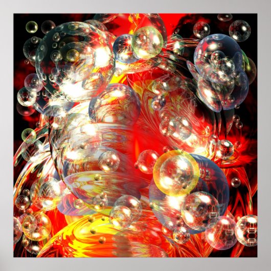 抽象芸術モダンデジタルアートスクエアポスタープリント ポスター (正面)