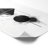 抽象芸術モダンデジタルアート（白黒） ポスター (角)