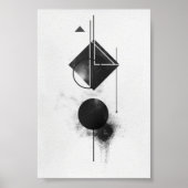 抽象芸術モダンデジタルアート（白黒） ポスター (正面)