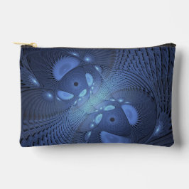 抽象芸術モダントレンディーデュスクブルーフラクタルアート アクセサリーポーチ