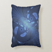 抽象芸術モダントレンディーデュスクブルーフラクタルアート アクセントクッション (正面(垂直))