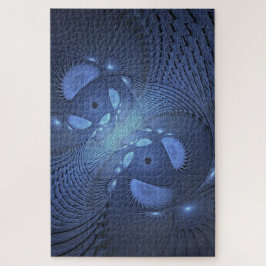 抽象芸術モダントレンディーデュスクブルーフラクタルアート ジグソーパズル