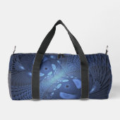 抽象芸術モダントレンディーデュスクブルーフラクタルアート ダッフルバッグ (裏面)