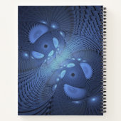 抽象芸術モダントレンディーデュスクブルーフラクタルアート ノートブック (裏面)