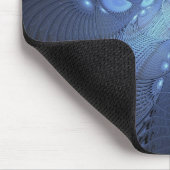 抽象芸術モダントレンディーデュスクブルーフラクタルアート マウスパッド (コーナー)