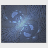 抽象芸術モダントレンディーデュスクブルーフラクタルアート ラッピングペーパー (フラット)