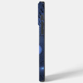 抽象芸術モダントレンディーデュスクブルーフラクタルアート Case-Mate iPhoneケース (裏面 / 左)