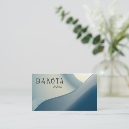 抽象芸術モダントレンディーニュートラルブルー 名刺 (スタンド正面)