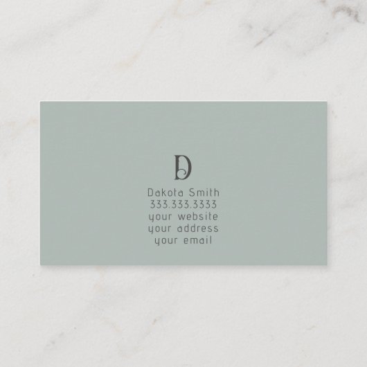 抽象芸術モダントレンディーニュートラルブルー 名刺 (裏面)