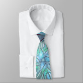 抽象芸術モダントレンディーブルーフラワーフラワーフラクタルアート ネクタイ (タイ)