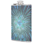 抽象芸術モダントレンディーブルーフラワーフラワーフラクタルアート フラスク (左)
