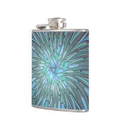 抽象芸術モダントレンディーブルーフラワーフラワーフラクタルアート フラスク (左)