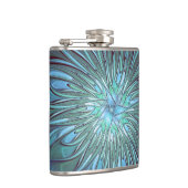 抽象芸術モダントレンディーブルーフラワーフラワーフラクタルアート フラスク (右)