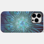 抽象芸術モダントレンディーブルーフラワーフラワーフラクタルアート Case-Mate iPhoneケース (裏面 (横))