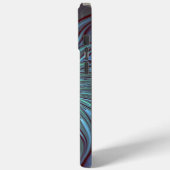 抽象芸術モダントレンディーブルーフラワーフラワーフラクタルアート Case-Mate iPhoneケース (裏面 / 左)