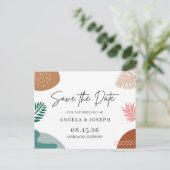 抽象芸術モダントロピカルウェディング ポストカード (スタンド正面)