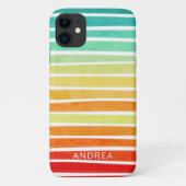 抽象芸術モダントロピカルカラーブラシストローク名 Case-Mate iPhoneケース (裏面)