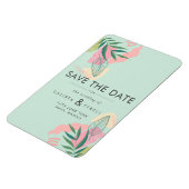 抽象芸術モダントロピカルネオミント&ピンクザ救ー マグネット (左側)