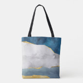 抽象芸術モダントートバッグと金ゴールドアクセント トートバッグ (裏面)