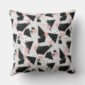 抽象芸術モダンドットとピンク色の花 クッション (裏面)