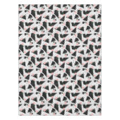 抽象芸術モダンドットとピンク色の花 テーブルクロス (正面)