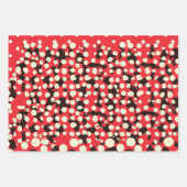 抽象芸術モダンドット（黒と赤） ラッピングペーパーシート (正面3)